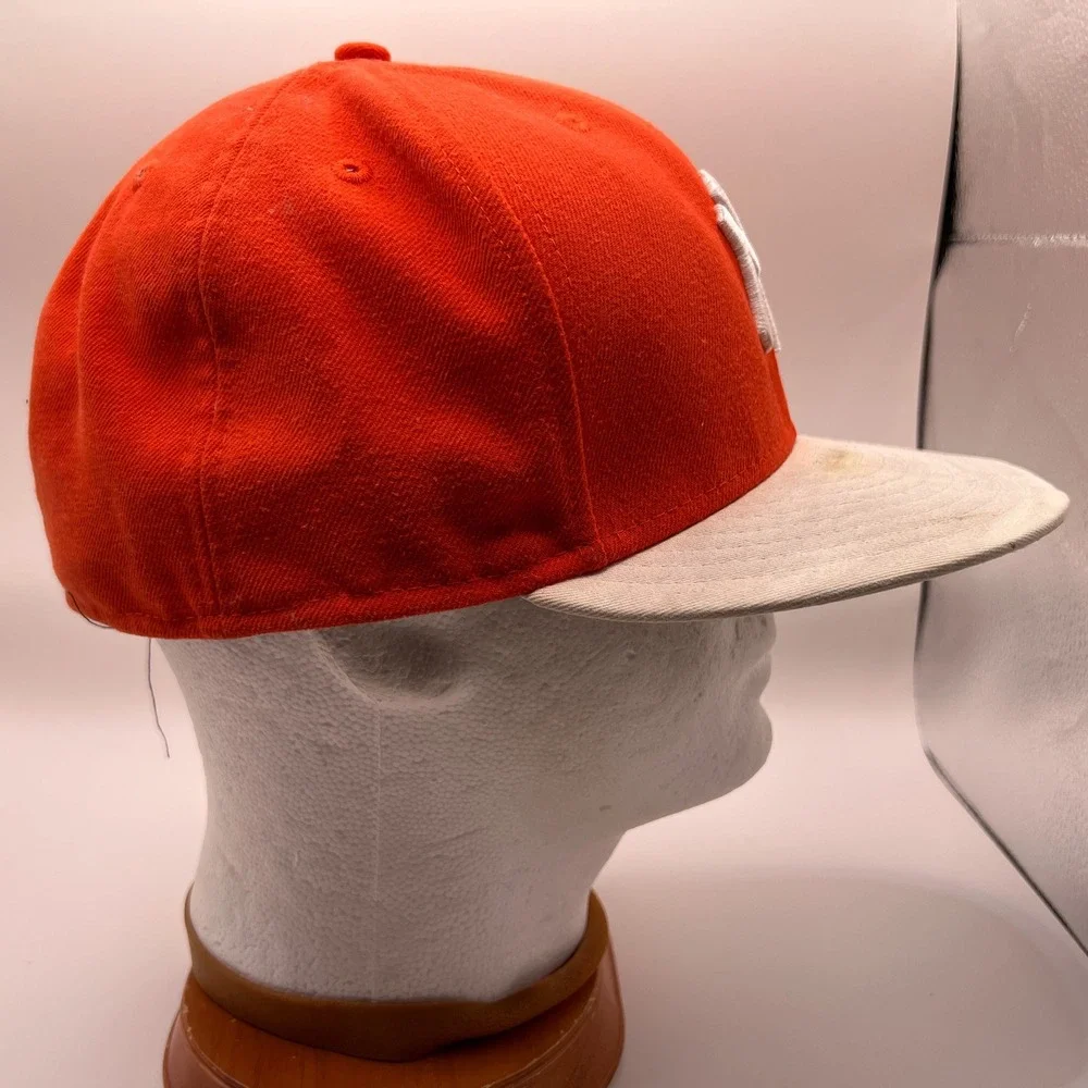 New Era 59FIFTY New York Yankees MLB Fitted Hat Orange White 7 1/2 Cap